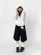 Tears Star Contrast Wide Shorts OL2363