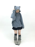 Cat Ear Wing Pocket Hooded Jacket OL2483