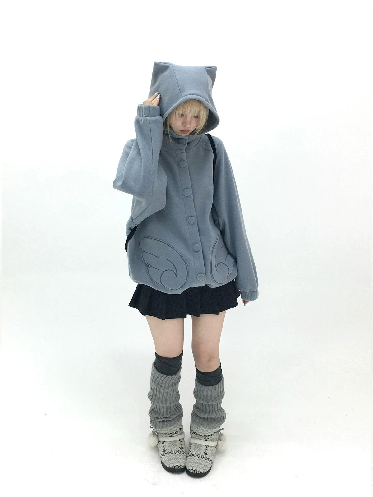 Cat Ear Wing Pocket Hooded Jacket OL2483