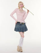 Layered Halter Asymmetry Slim Fit Top OL2263