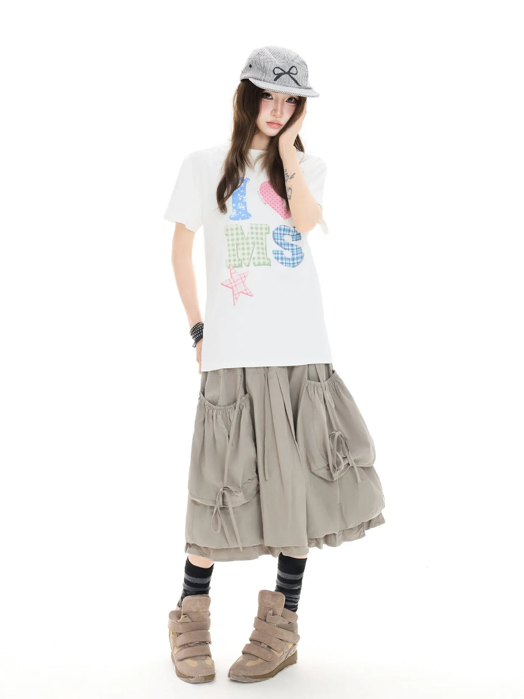 Bow Tie Pocket Bubble Skirt OL2413