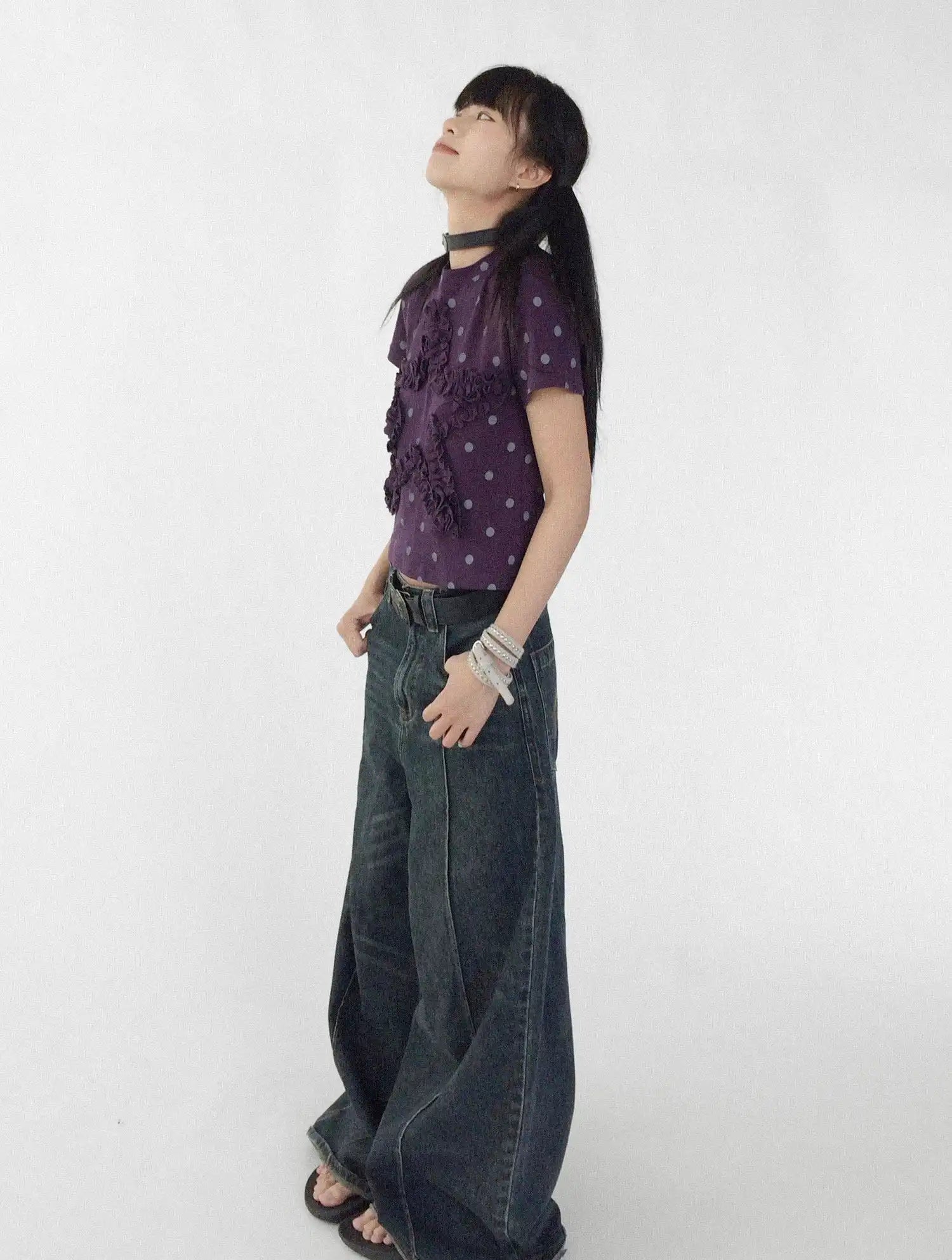 Grape Dot Embroidered Tee OL2349