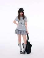 Polka Dot Contrast Layered Tee OL2401
