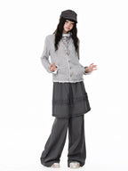 Floral Contrast Collar Button Cardigan OL2414