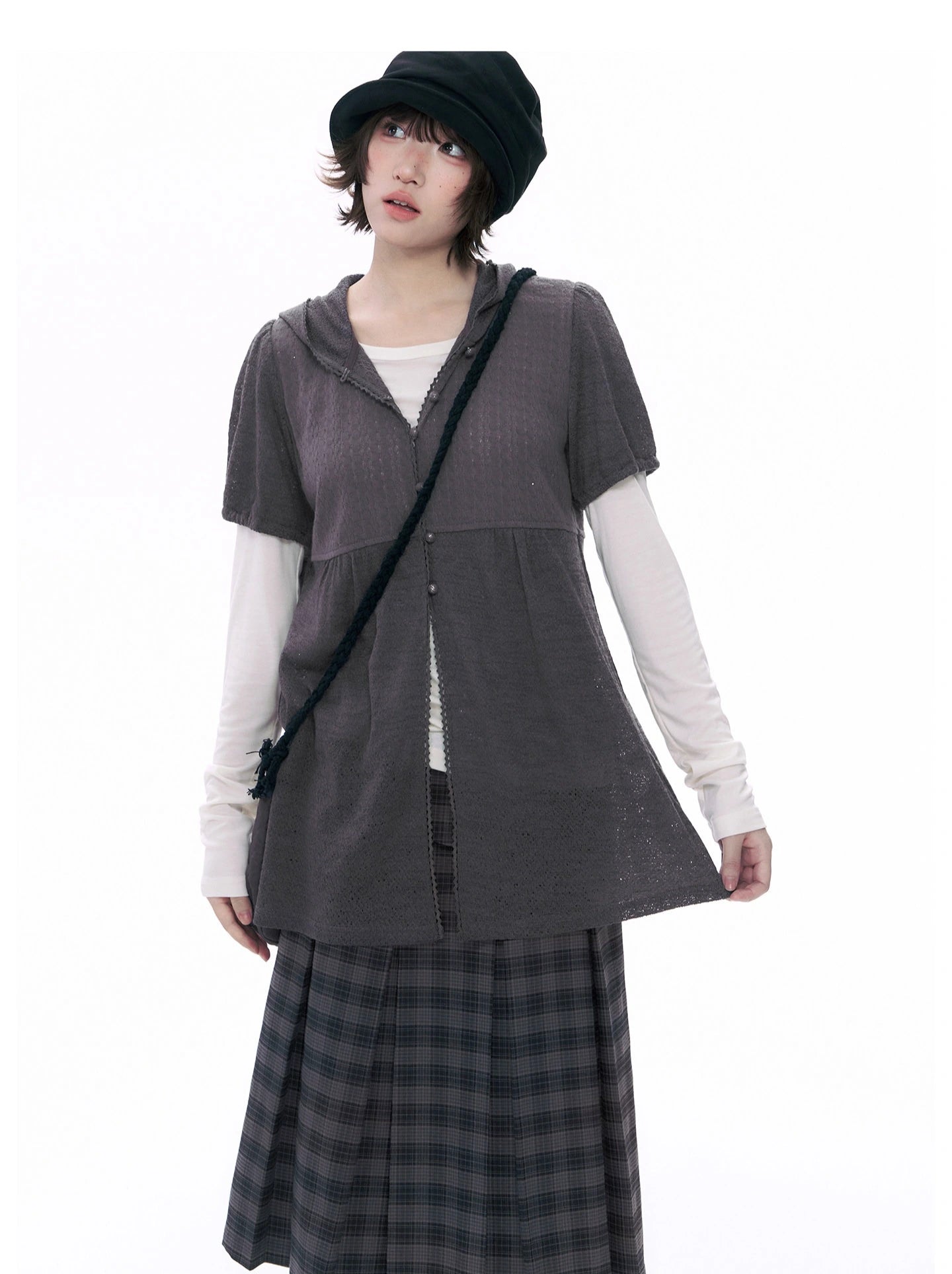Hooded Puff Sleeve Shirt OL2368