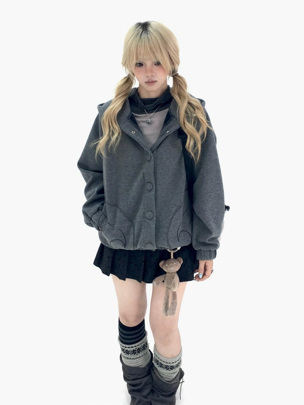 Cat Ear Wing Pocket Hooded Jacket OL2483