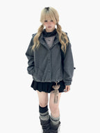 Cat Ear Wing Pocket Hooded Jacket OL2483