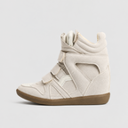 Leather Wedge Velcro Platform Sneakers OLA063