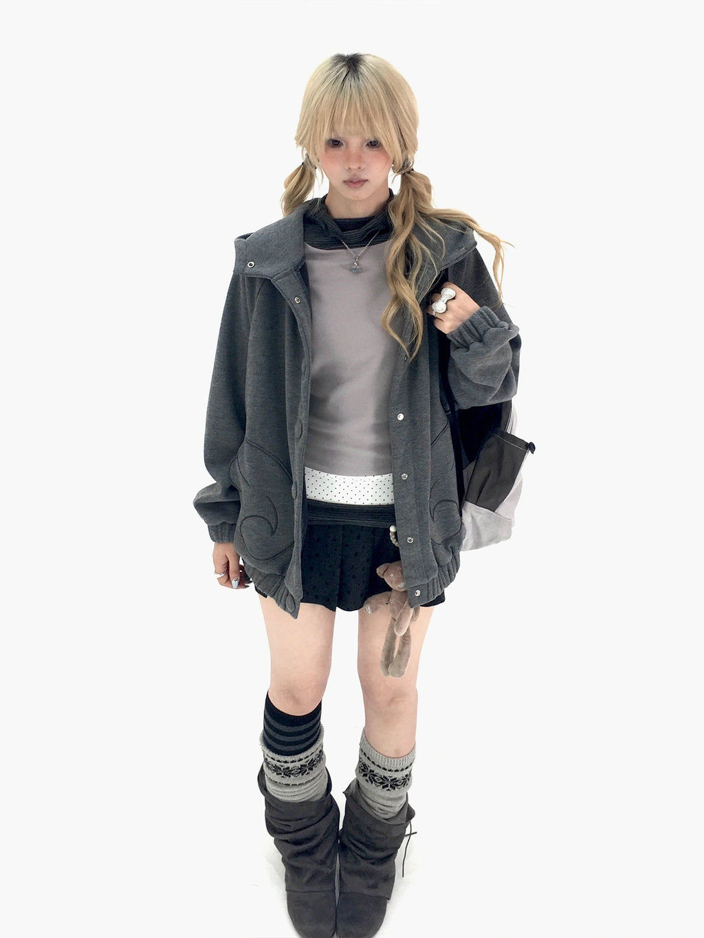 Cat Ear Wing Pocket Hooded Jacket OL2483