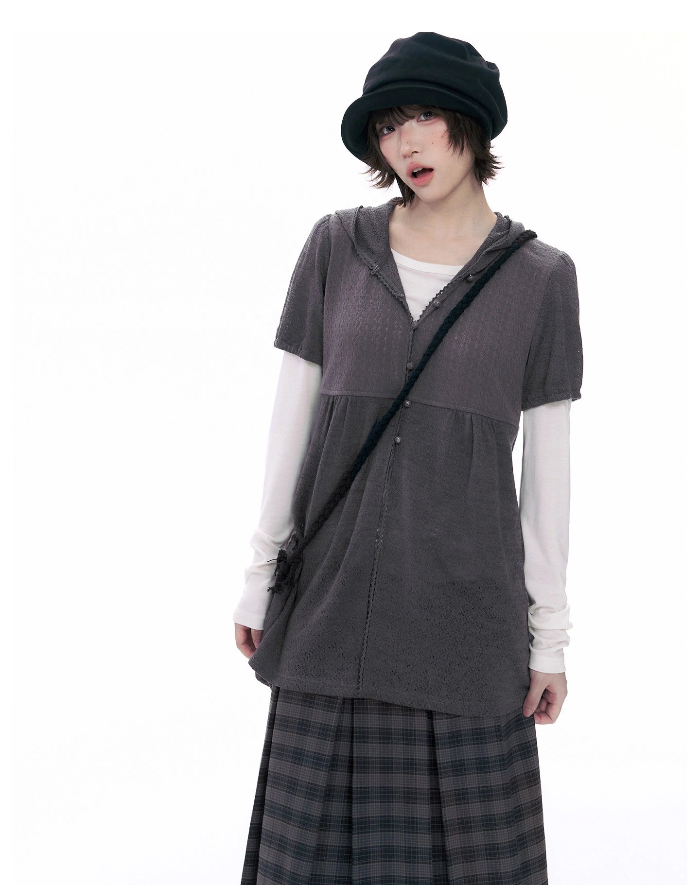 Hooded Puff Sleeve Shirt OL2368