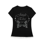 Vintage Lace Trim Fitted T Shirt OL2358