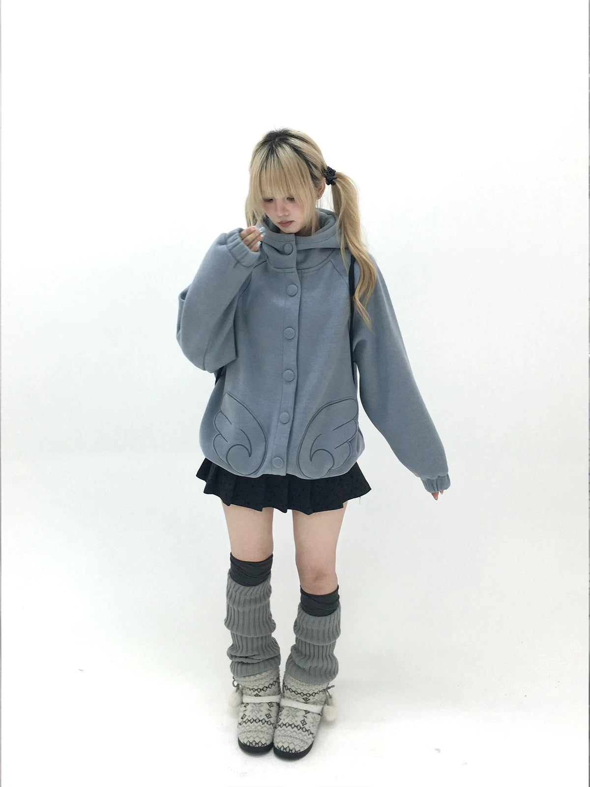 Cat Ear Wing Pocket Hooded Jacket OL2483
