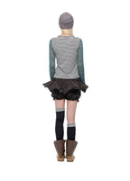 Contrast Stripe Cutout Shoulder T Shirt OL2380