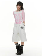 Contrast Raglan Graphic T-Shirt OL2379