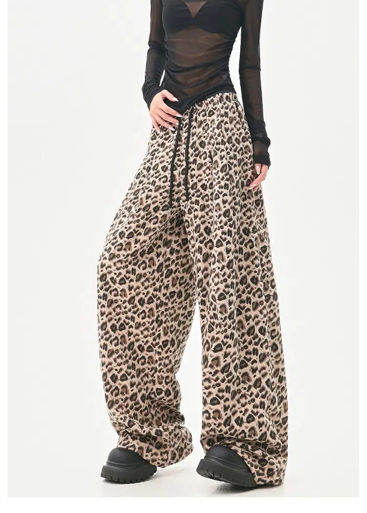 Leopard Print Wide Leg Pants OL2361