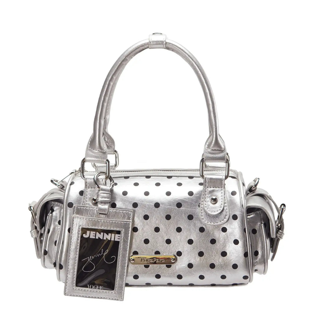Silver Polka Dot Multi Pocket Bowling Bag OLA058