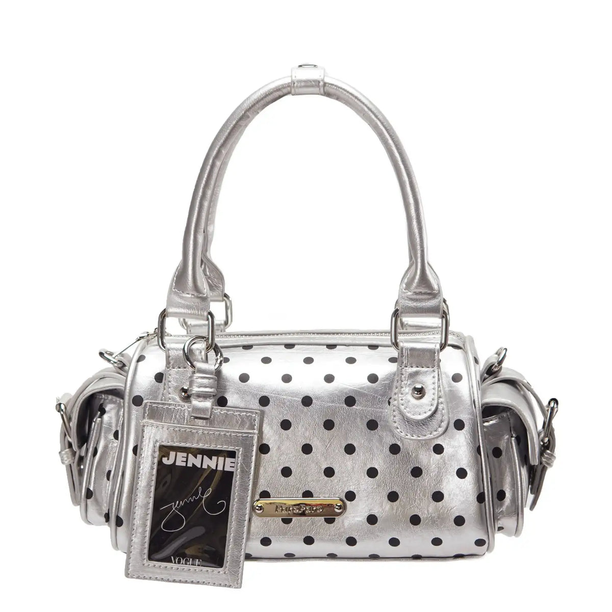 Silver Polka Dot Multi Pocket Bowling Bag OLA058
