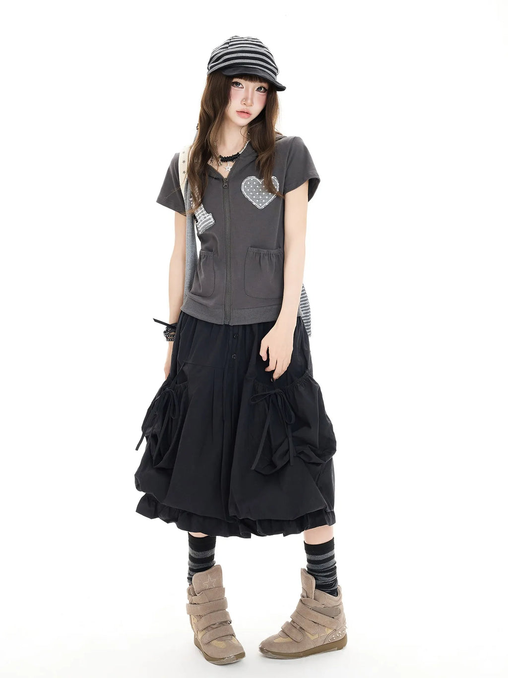 Bow Tie Pocket Bubble Skirt OL2413