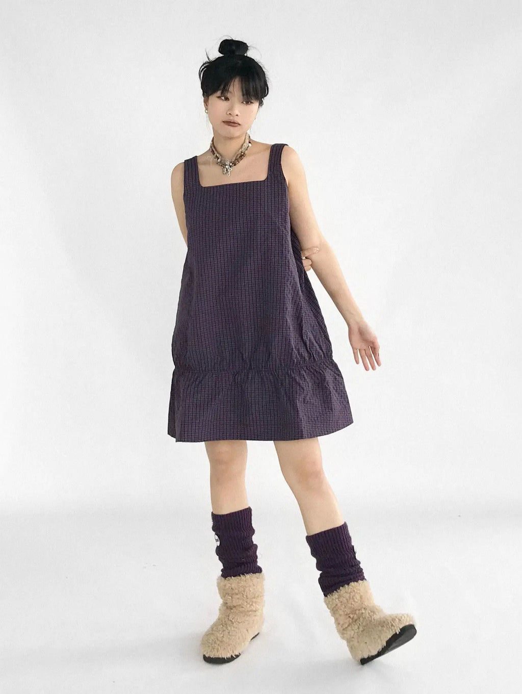 Ruffle Square Neck Dress OL2353