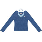 Halter Neck Slim Fit Long Sleeve Top OL2260