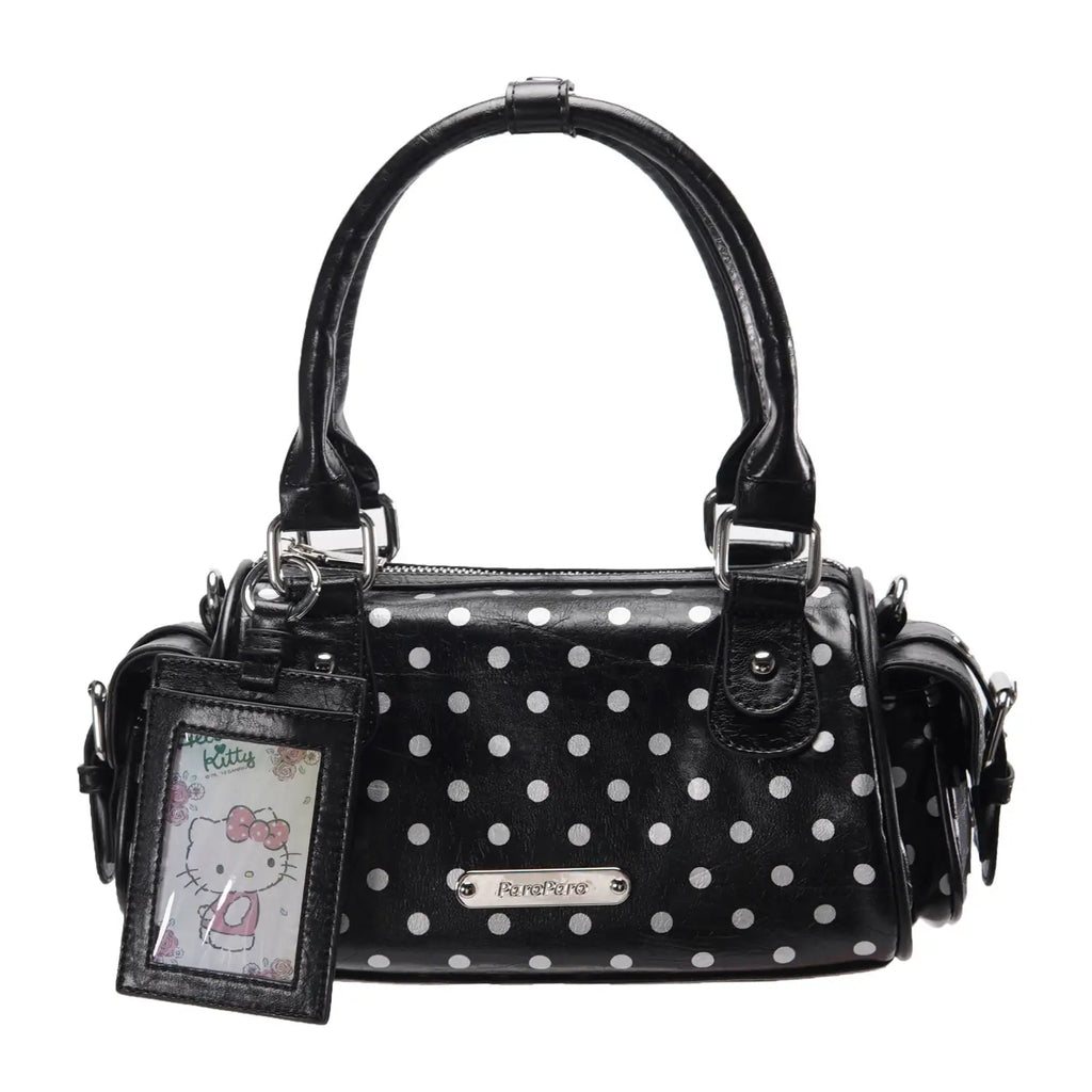 Silver Polka Dot Multi Pocket Bowling Bag OLA058