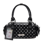 Silver Polka Dot Multi Pocket Bowling Bag OLA058