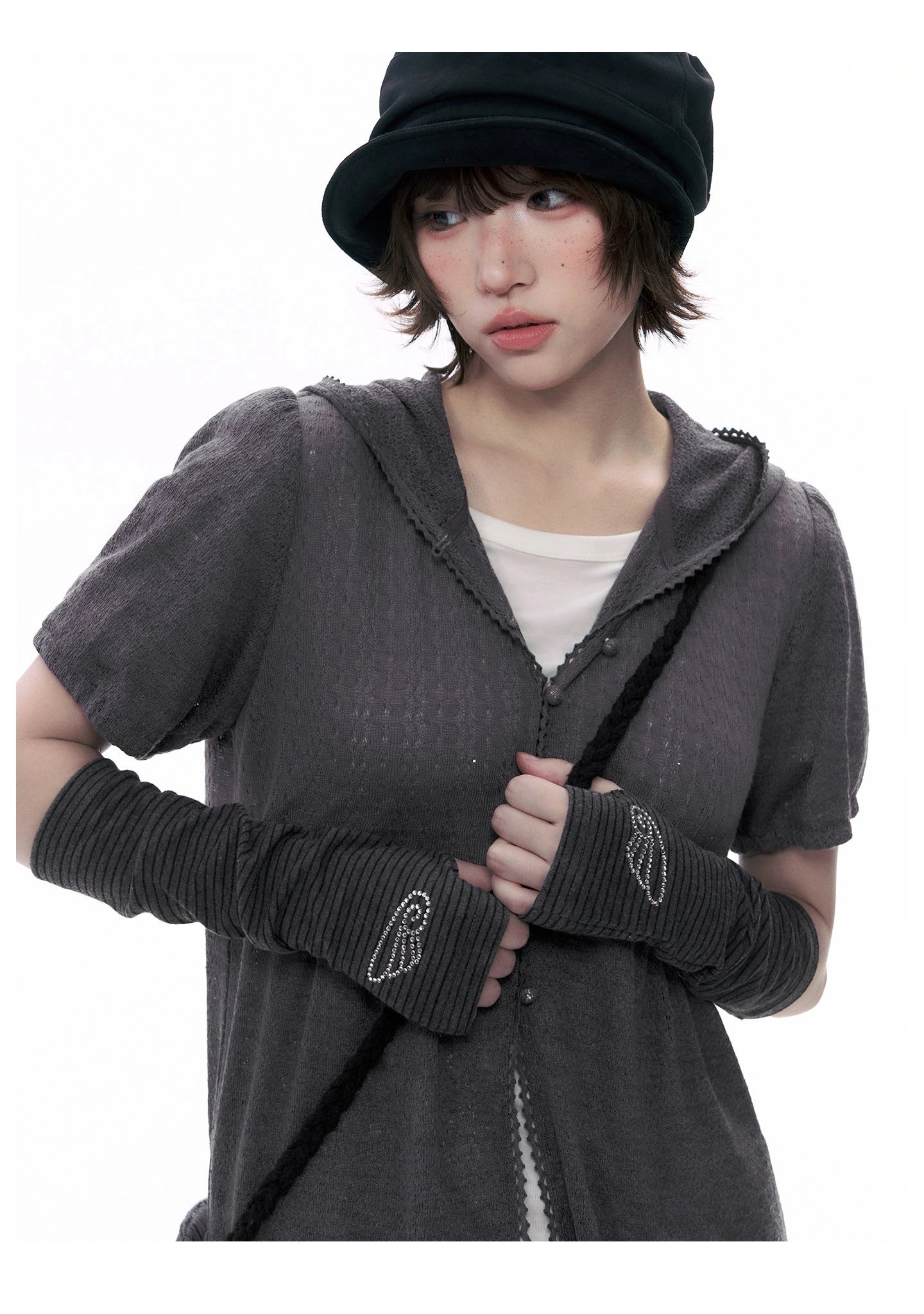 Hooded Puff Sleeve Shirt OL2368