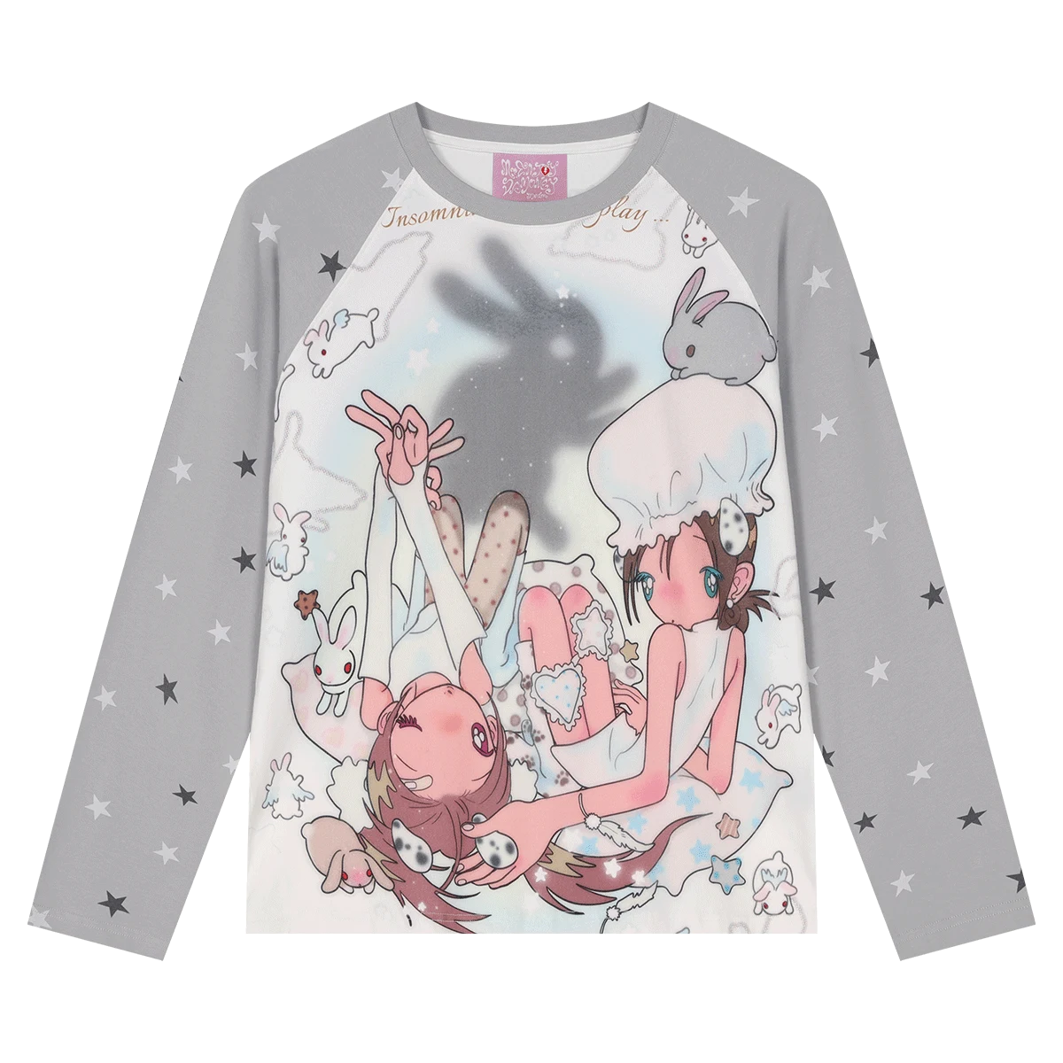 Bunny Shadow Raglan Long Sleeve Tee OL2404