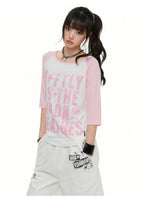 Contrast Raglan Graphic T-Shirt OL2379