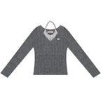 Halter Neck Slim Fit Long Sleeve Top OL2260