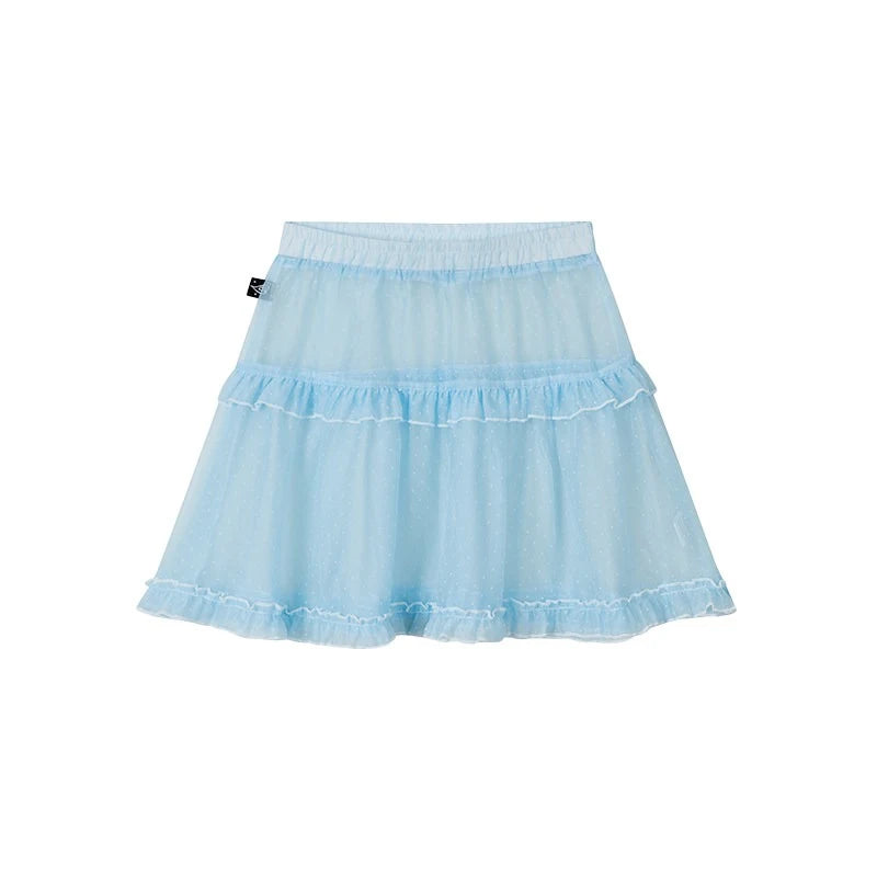 Snow Lace Dot Ruffle Layered Skirt OL2301