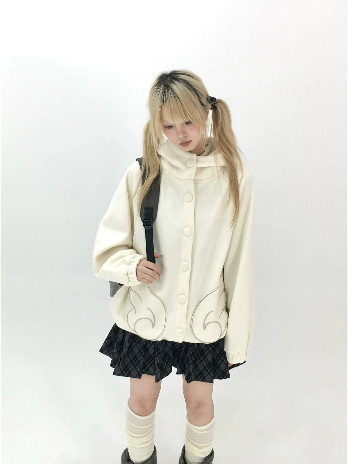 Cat Ear Wing Pocket Hooded Jacket OL2483