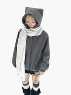 Cat Ear Wing Pocket Hooded Jacket OL2483