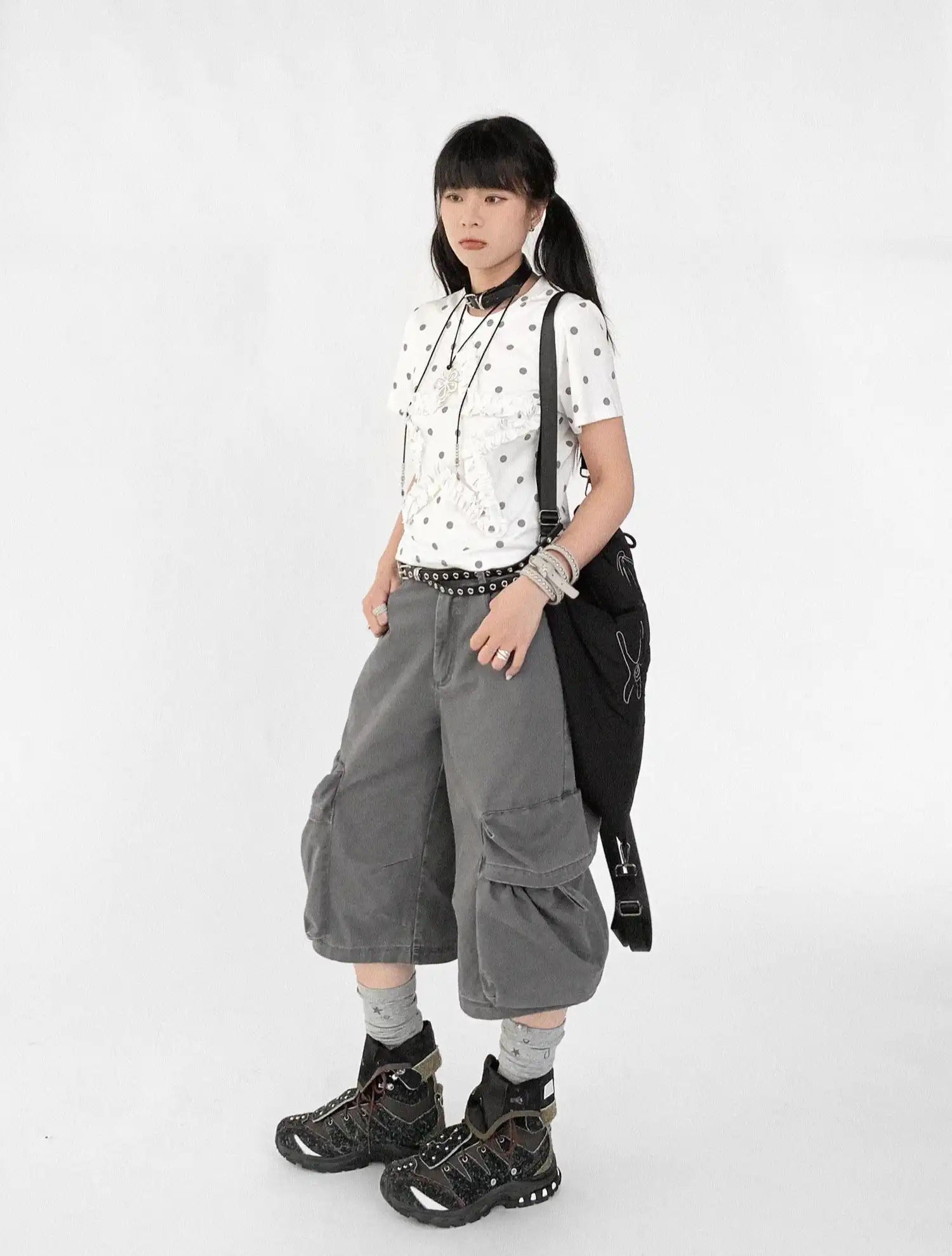 Grape Dot Embroidered Tee OL2349