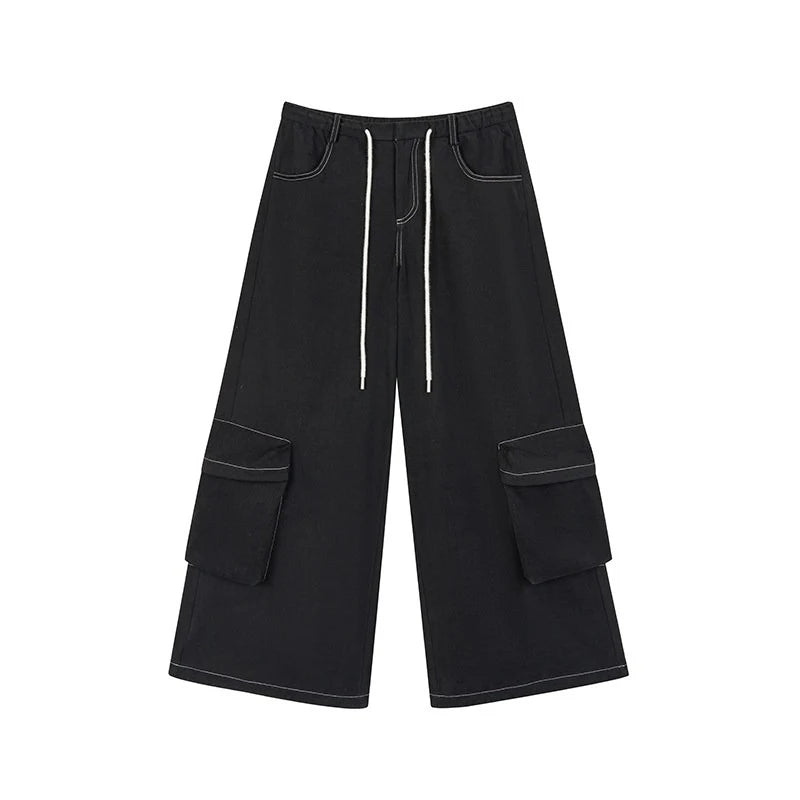 Drawstring Wide-Leg Cargo Pants OL2302