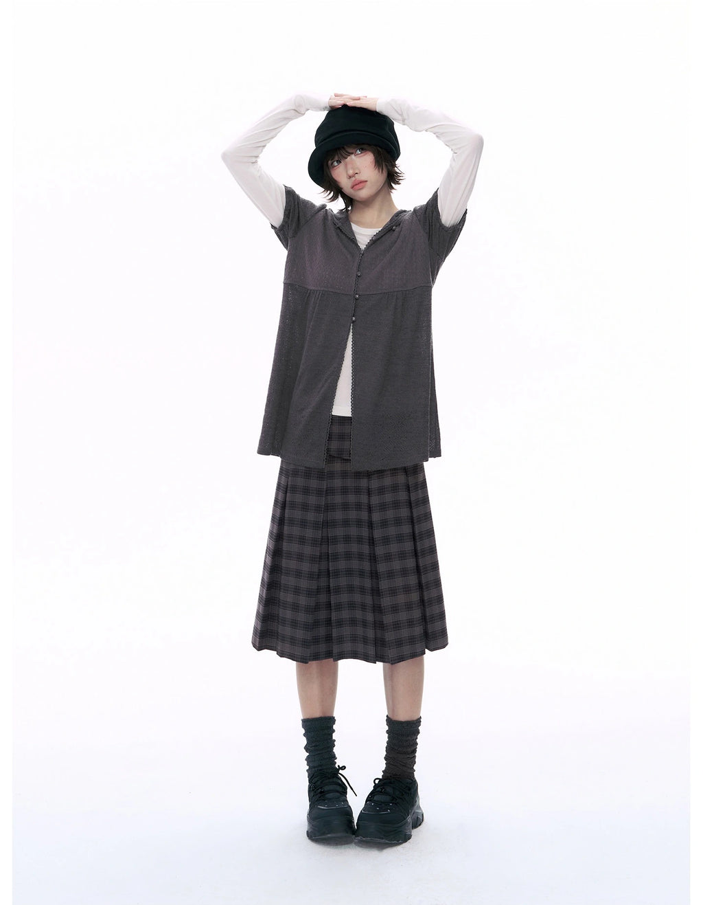 Hooded Puff Sleeve Shirt OL2368