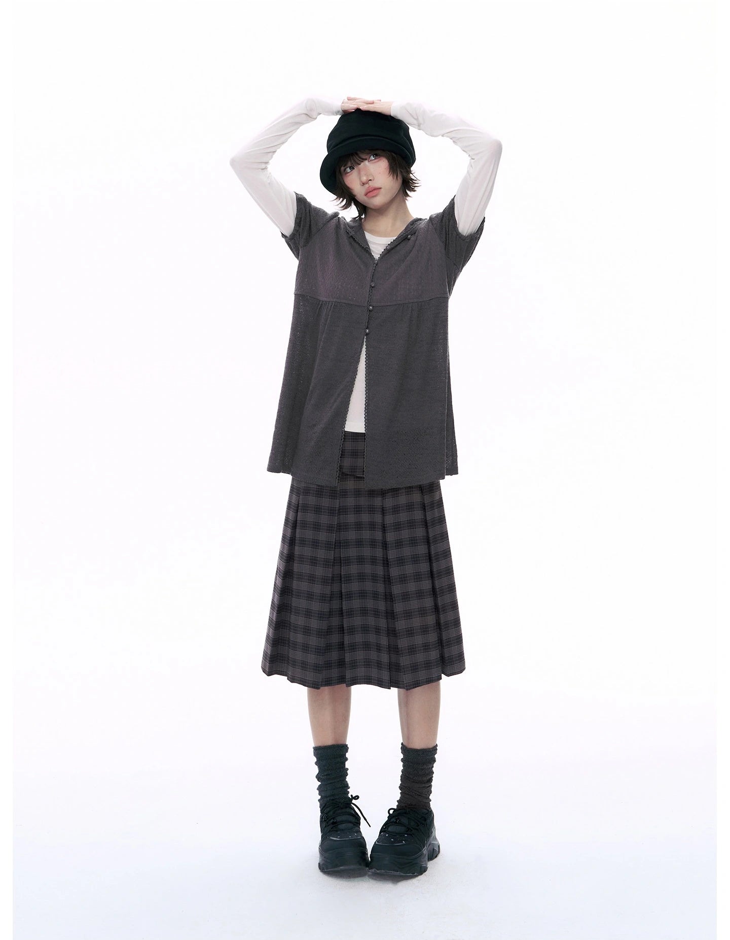Hooded Puff Sleeve Shirt OL2368
