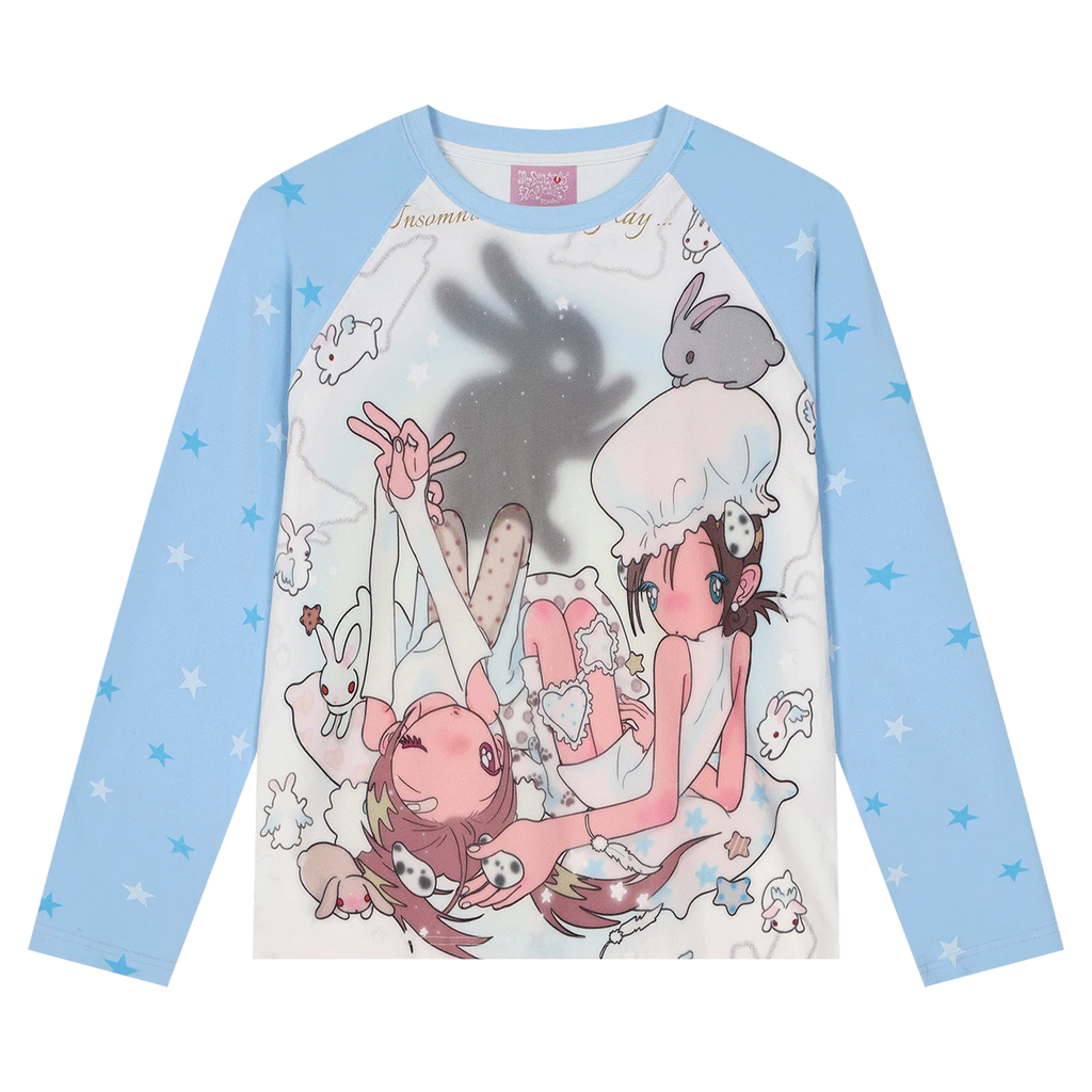 Bunny Shadow Raglan Long Sleeve Tee OL2404