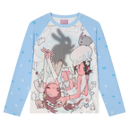 Bunny Shadow Raglan Long Sleeve Tee OL2404