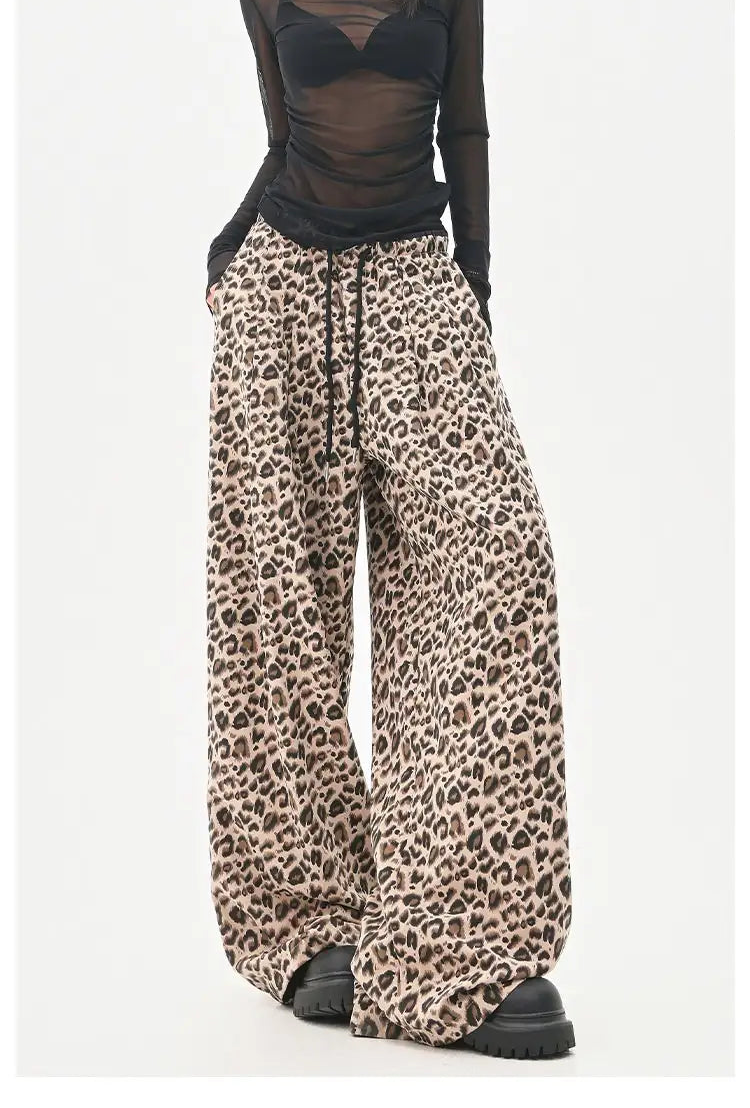 Leopard Print Wide Leg Pants OL2361