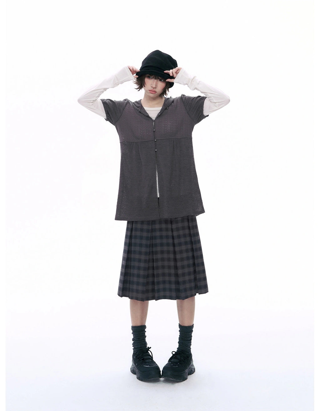 Hooded Puff Sleeve Shirt OL2368