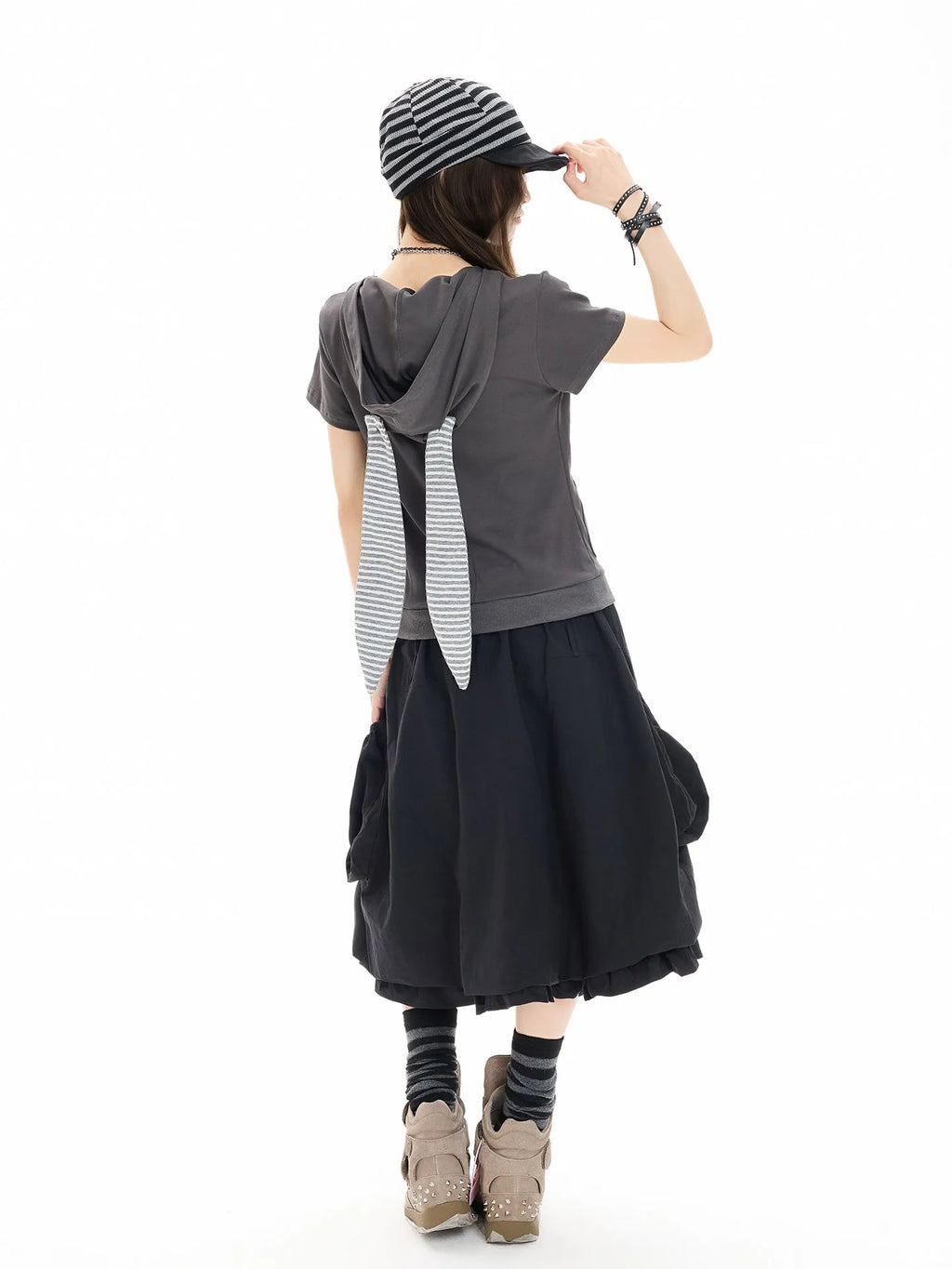 Bow Tie Pocket Bubble Skirt OL2413