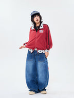 Retro Colorblock Stand Collar Zip Jacket   OL2026