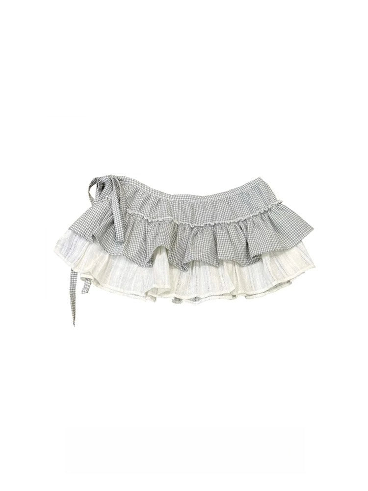 Plaid Bow Ballet Wrap Skirt oliviroa オリヴィオラ