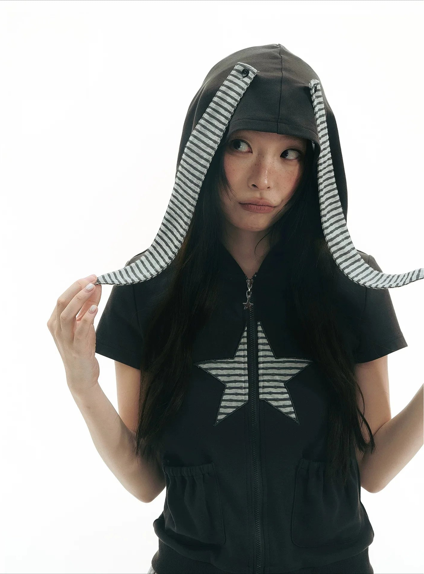 Y2K Bunny Hood Top OL2340