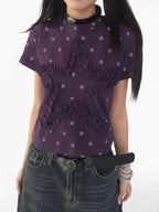 Grape Dot Embroidered Tee oliviroa オリヴィオラ