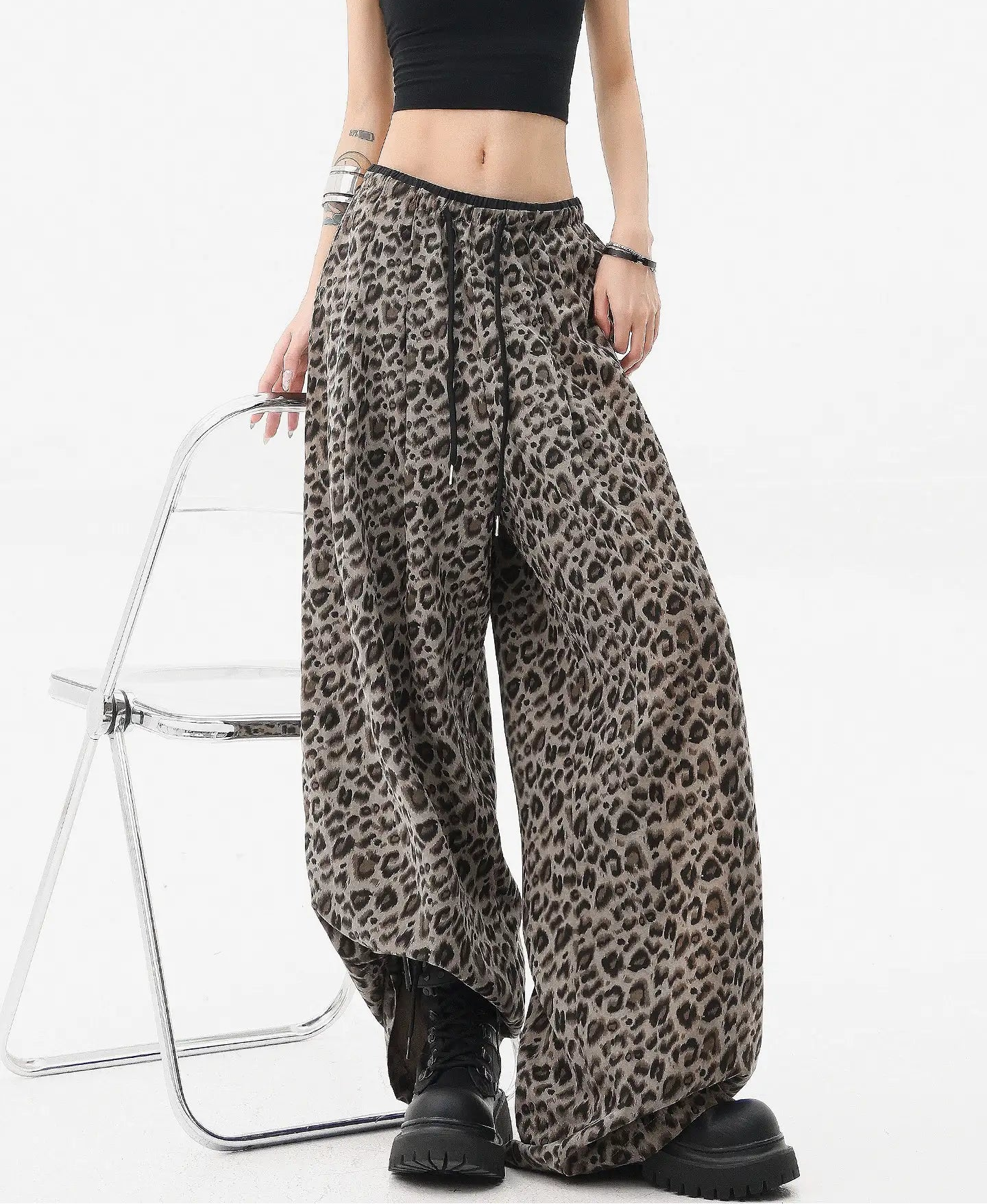 Leopard Print Wide Leg Pants oliviroa オリヴィオラ