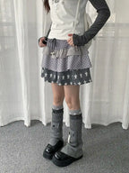 Y2K Star Polka Dot Layered Skirt   oliviroa オリヴィオラ