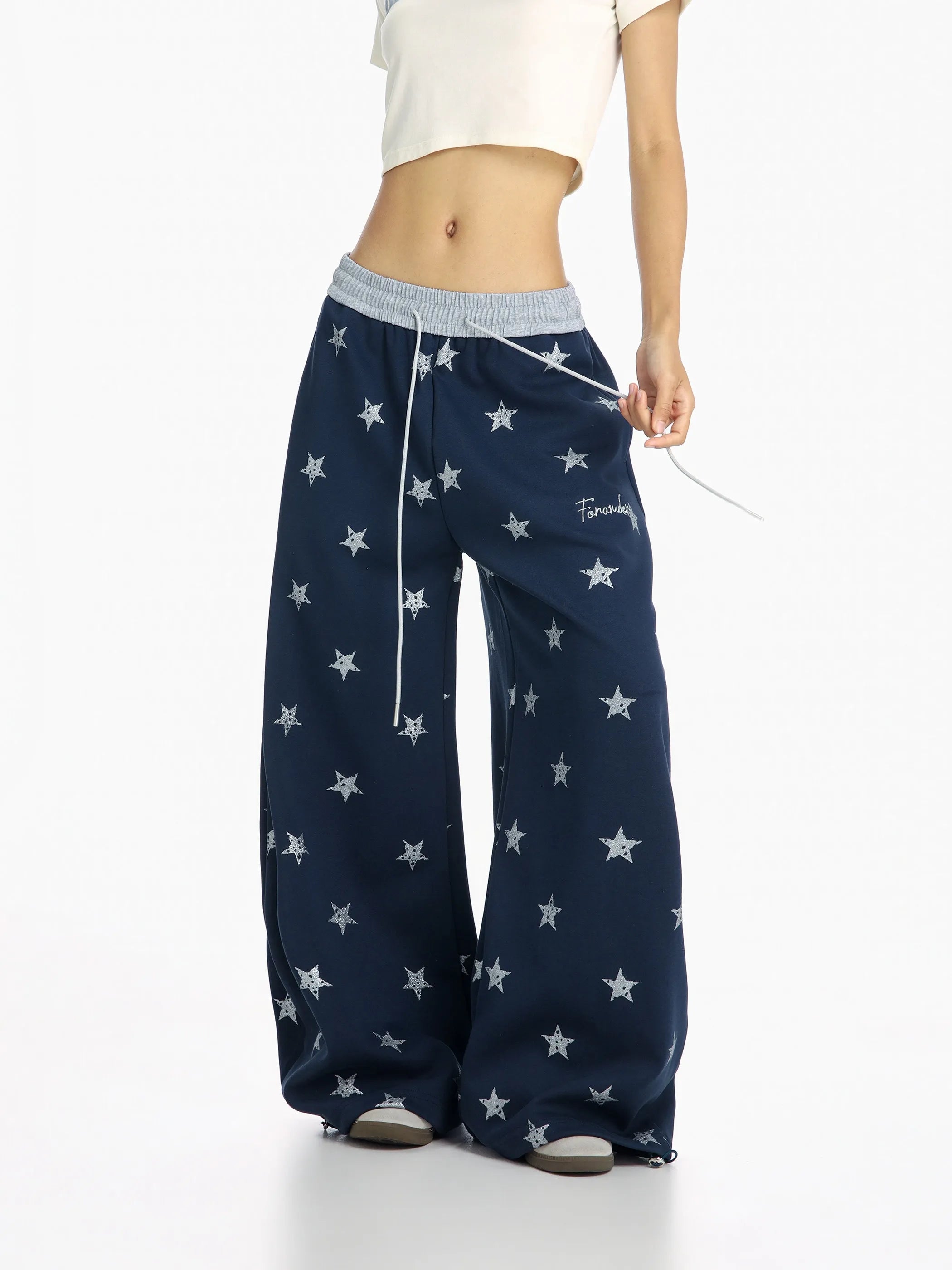 Star Print Wide Leg Sweatpants oliviroa オリヴィオラ