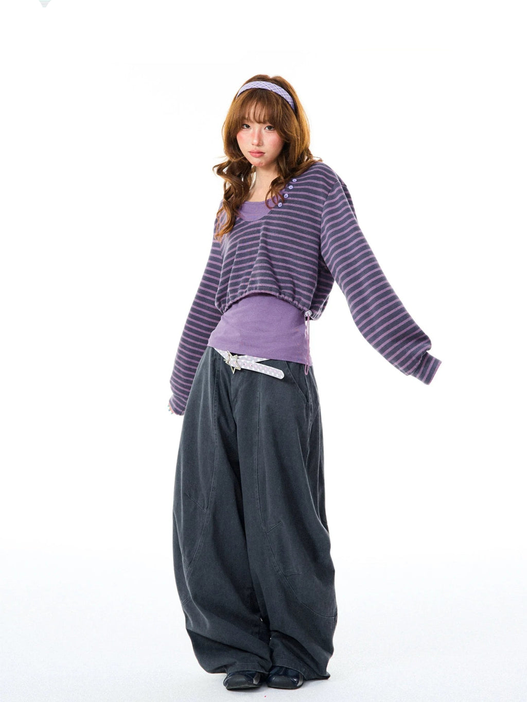 Contrast Stripe Layered Hoodie OL2428